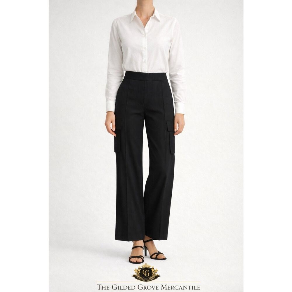 🖤 CELINE Paris Silk Wool Black Cargo Pants FR 44 US 12/14 Paris, Retail $1700